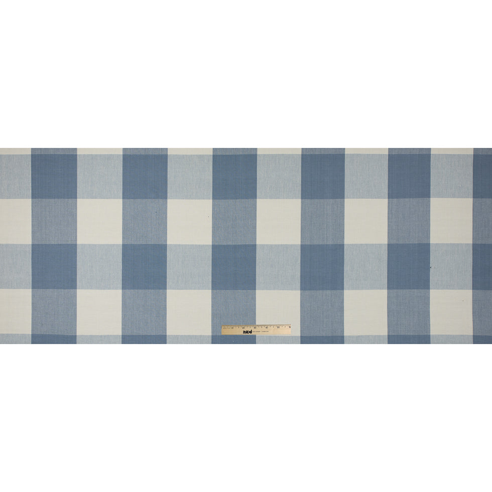 Soft Blue Buffalo Checked Cotton Woven Full