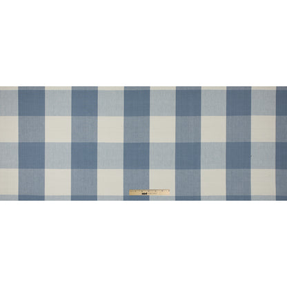 Soft Blue Buffalo Checked Cotton Woven Full