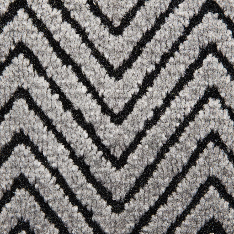 Gray Chevron Polyester Chenille - Detail