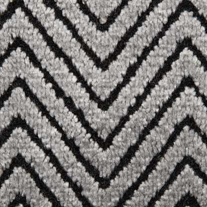 Gray Chevron Polyester Chenille - Detail
