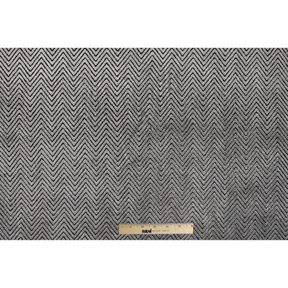 Gray Chevron Polyester Chenille - Full