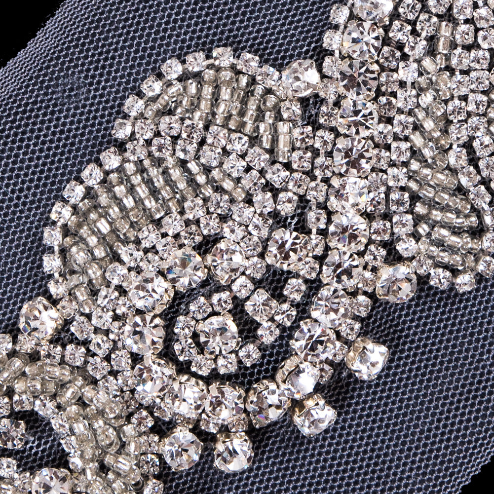 Silver Fancy Rhinestone Trim - 2 - Detail