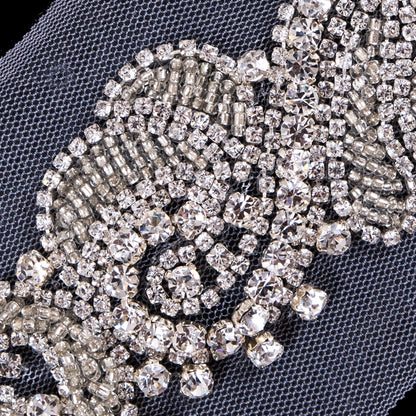 Silver Fancy Rhinestone Trim - 2 - Detail
