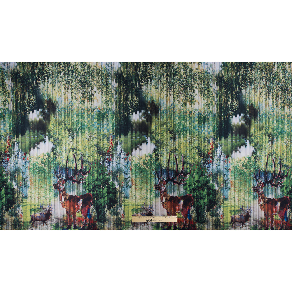 Digitally Printed Pleat Imitation Deer in a Forest on a Mikado/Twill Full