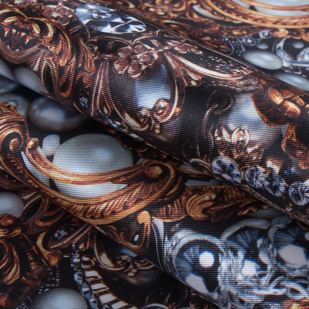 Digitally Printed Jewels and Gems on a Polyester Mikado/Twill - Detail