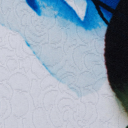 Large Scale Blue Floral Digitally Printed on a Rose Jacquard - Full