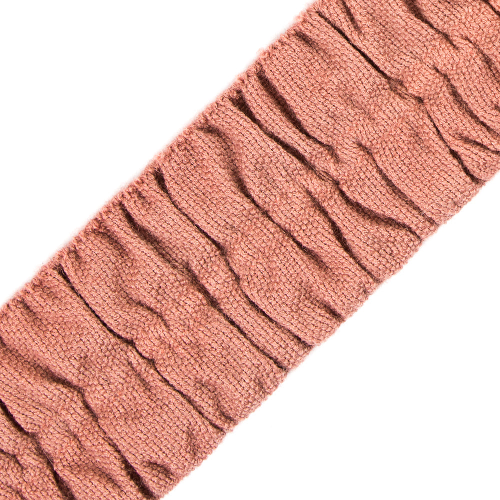 Italian Dusty Rose Ruched Stretch Wool Trimming - 1.5 - Detail