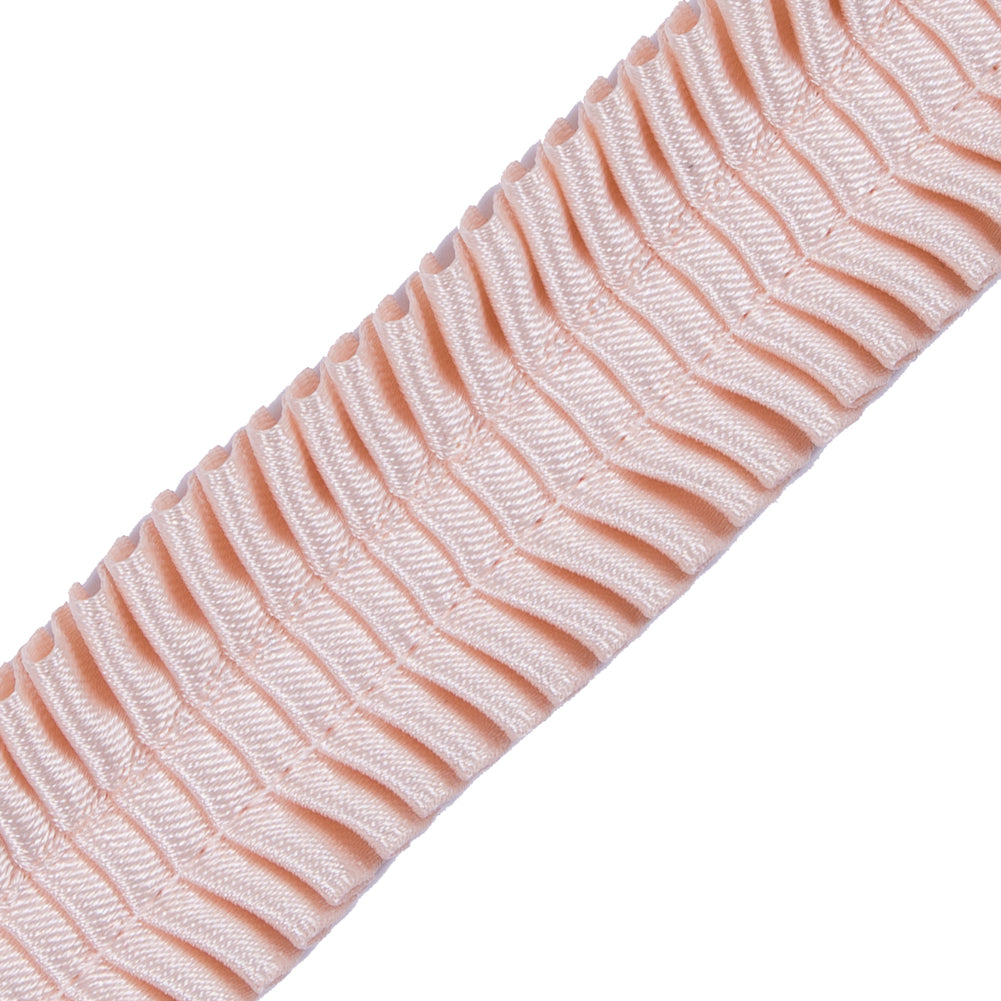 Italian Blush Deep Knife Pleated Trimming - 1" Detail
