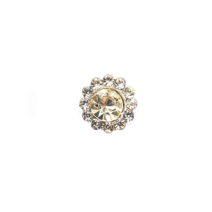 Italian Champagne Rhinestone Shank-Back Button - 14L/9MM