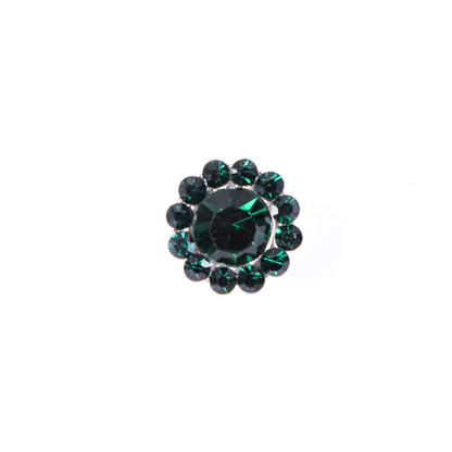 Italian Emerald Rhinestone Shank Back Button - 14L/9mm