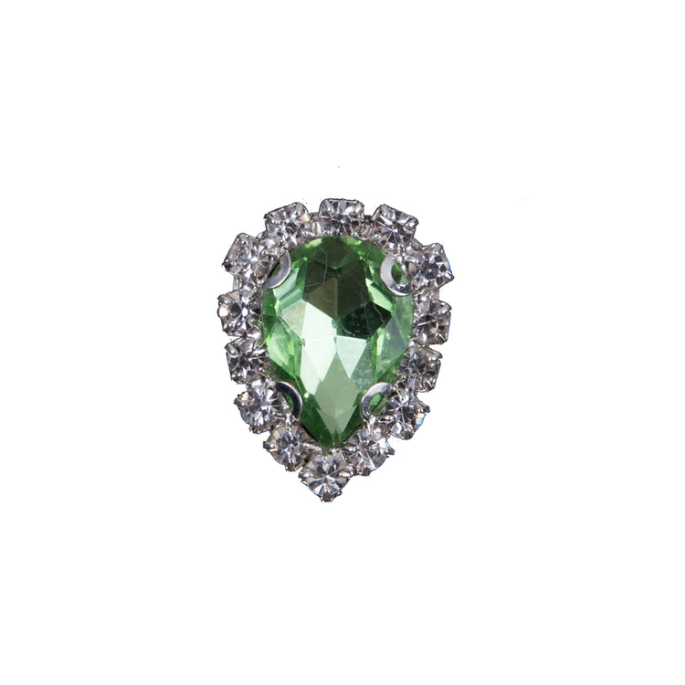 template--25130090922057__main-Italian Green Teardrop Rhinestone Button - 36L/23mm