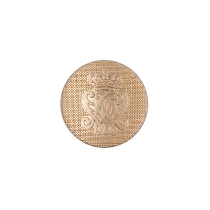 Gold Italian Crest Zamac Button - 24L/15mm