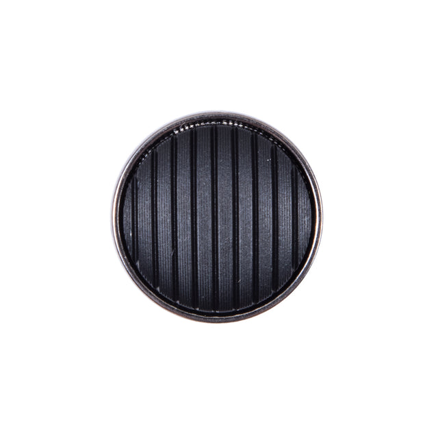 Italian Black and Silver Zamac Button - 32L/20mm