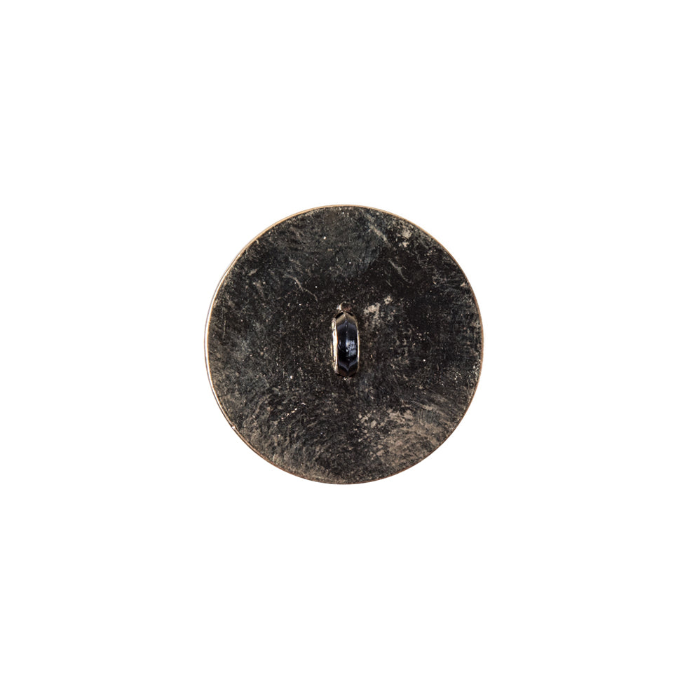 Italian Black and Gold Zamac Button - 24L/15mm - Detail