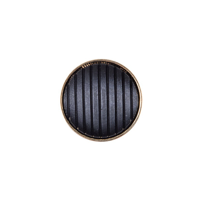 Italian Black and Gold Zamac Button - 24L/15mm