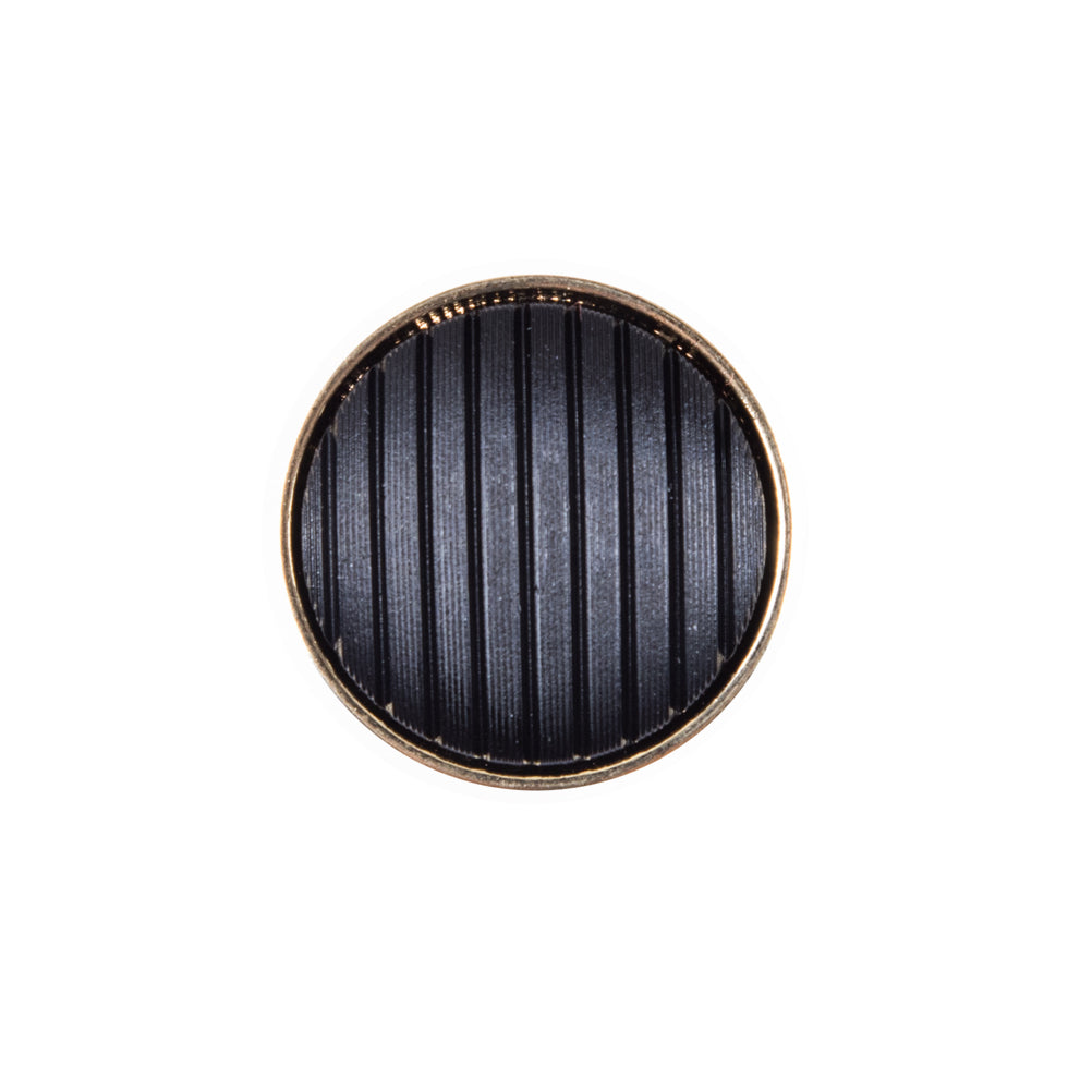Italian Black and Gold Zamac Button - 32L/20mm