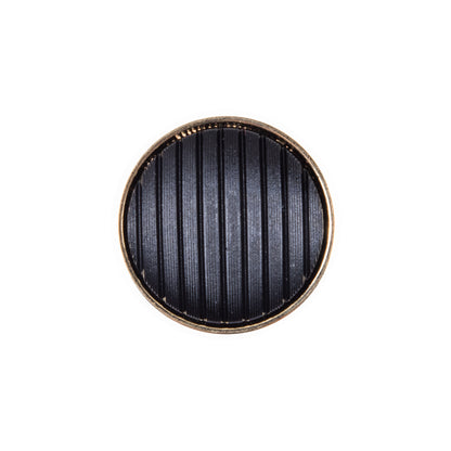 Italian Black and Gold Zamac Button - 32L/20mm