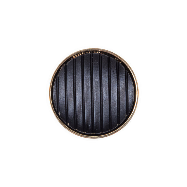 Italian Black and Gold Zamac Button - 32L/20mm