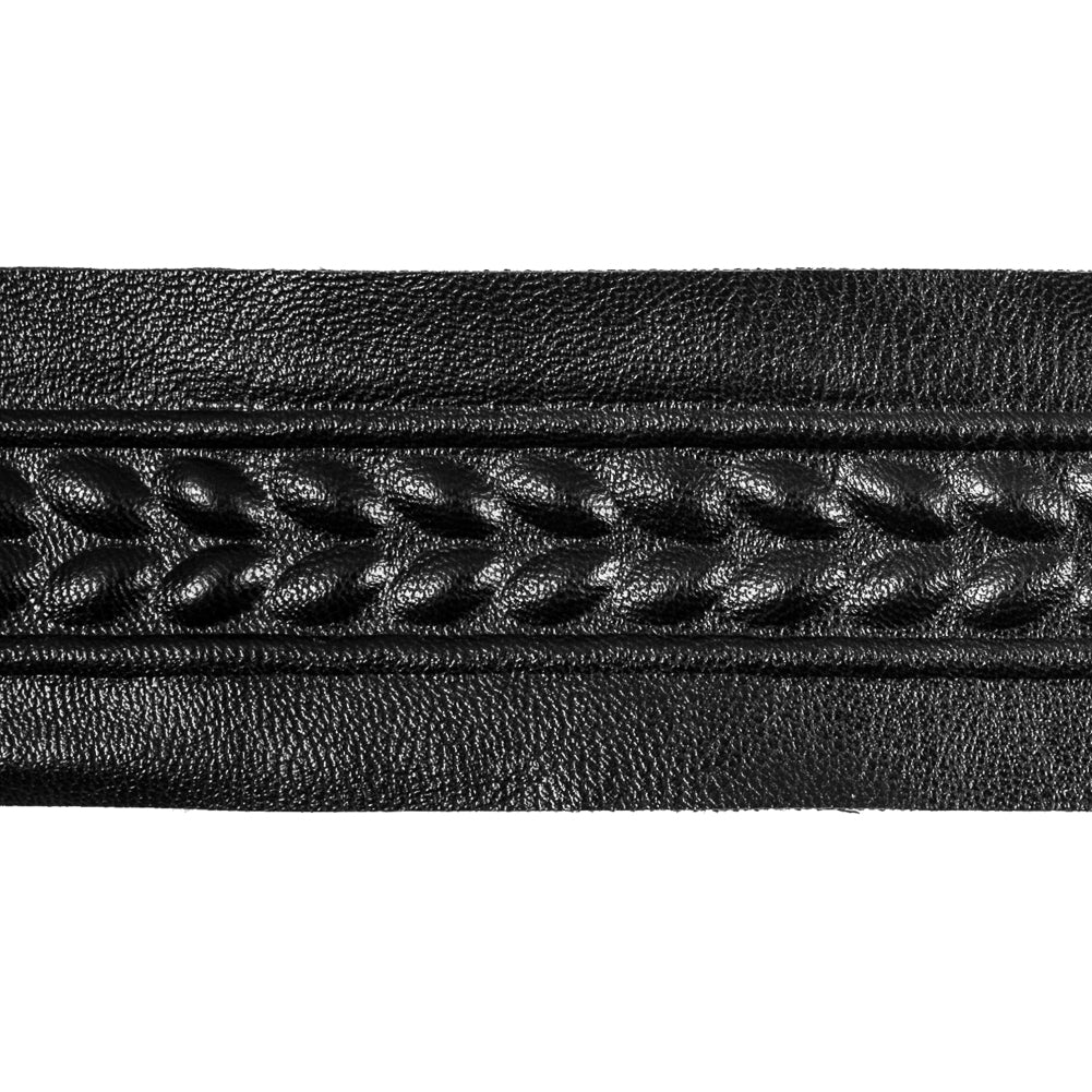 Italian Black Embossed Faux Leather - 1.75 - Detail