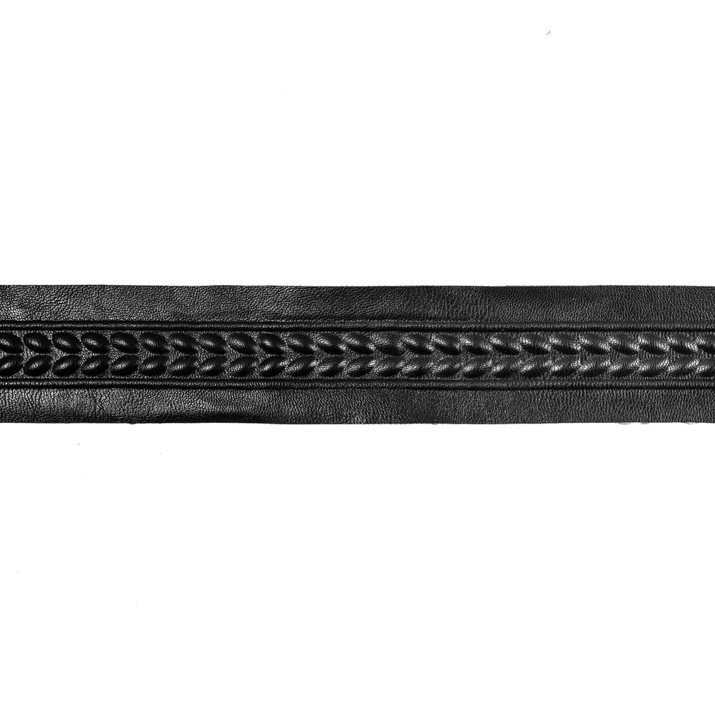 Italian Black Embossed Faux Leather - 1.75