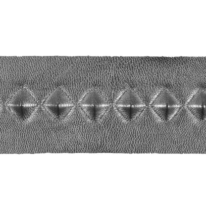 Italian Silver Stud Embossed Faux Leather - 1.75" Detail