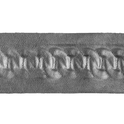 Italian Silver Chain-Link Embossed Faux Leather - 1.75 - Detail