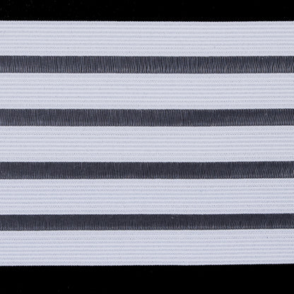 Italian White Elastic Trim w/ Sheer Stripes - 4 - Detail