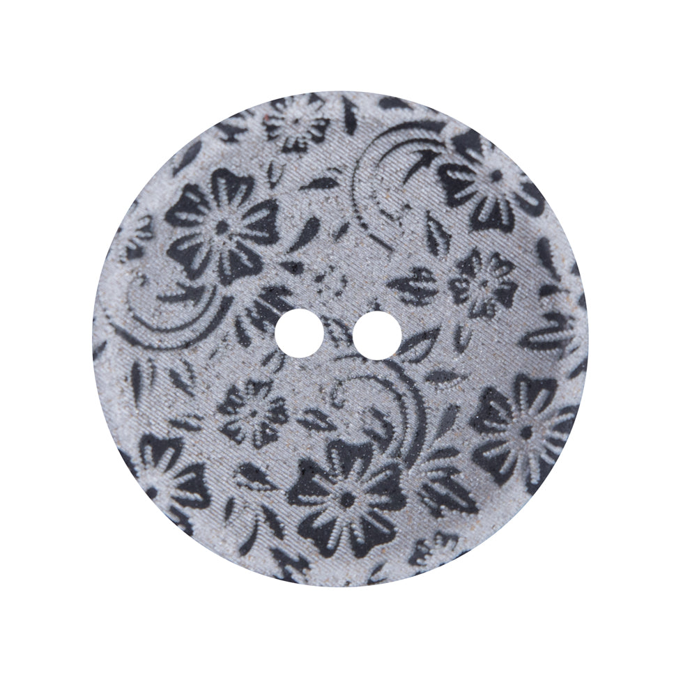 Italian Metallic Silver Lasered Button - 44L/28MM