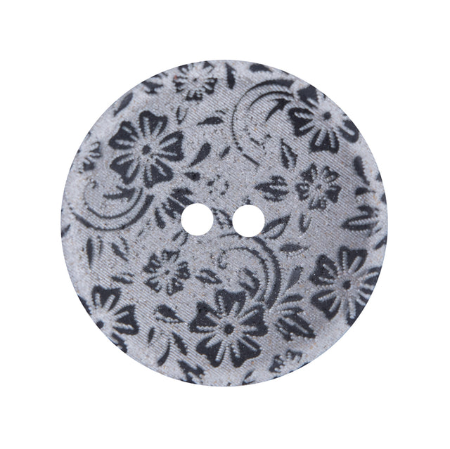 Italian Metallic Silver Lasered Button - 44L/28MM