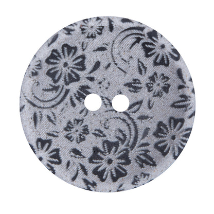 Italian Metallic Silver Lasered Button - 54L/34mm