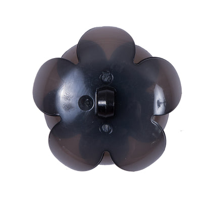 Italian Black Floral Shank-Back Button - 48L/25mm - Detail