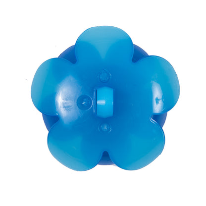 Italian Blue Floral Shank-Back Button - 48L/25mm - Detail