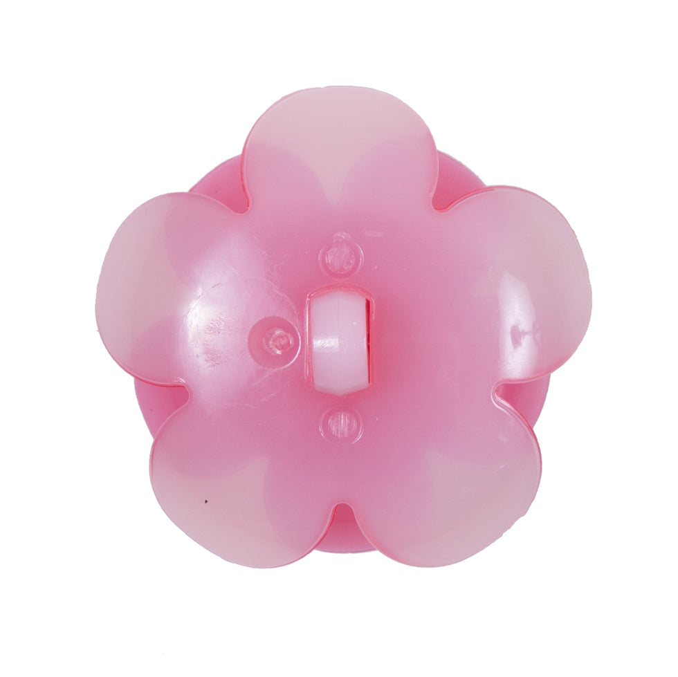 Italian Pink Floral Shank-Back Button - 48L/25mm Detail
