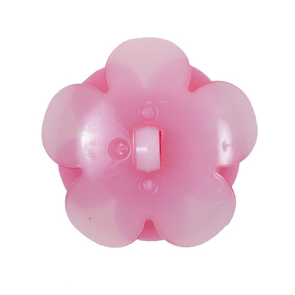 Italian Pink Floral Shank-Back Button - 48L/25mm Detail