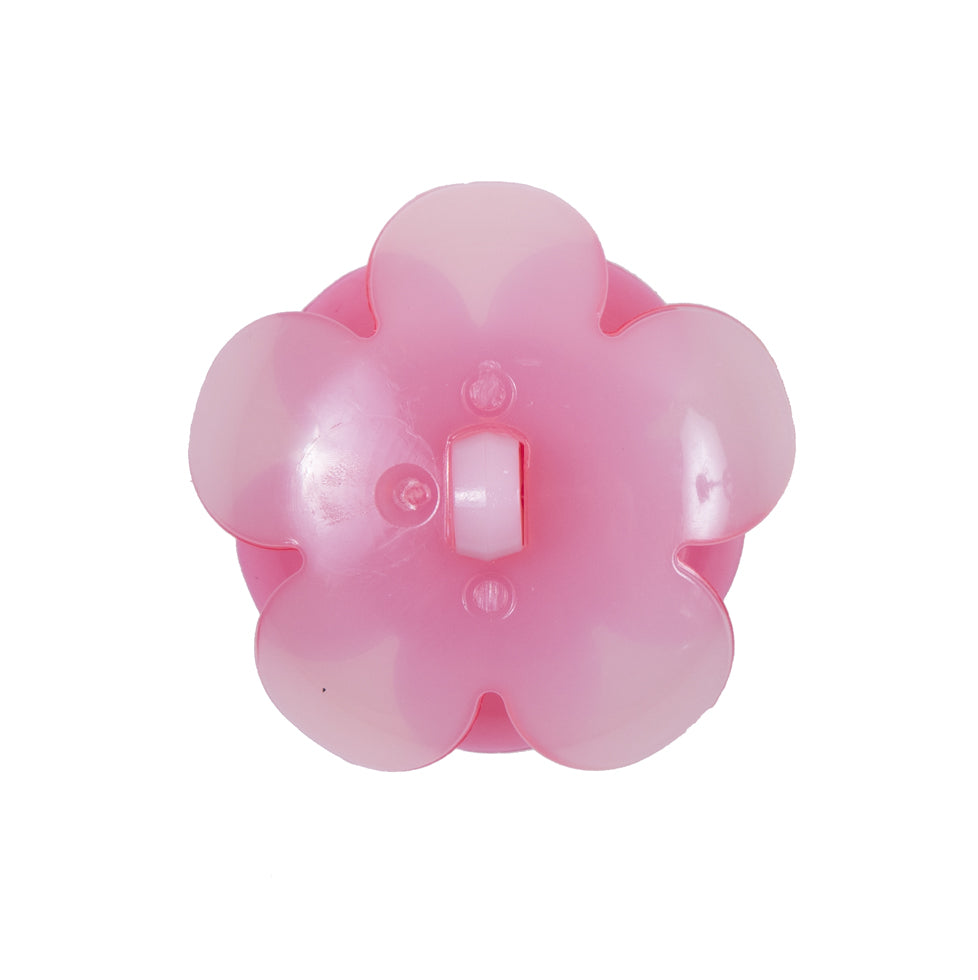 Italian Pink Floral Shank-Back Button - 40L/25mm - Detail