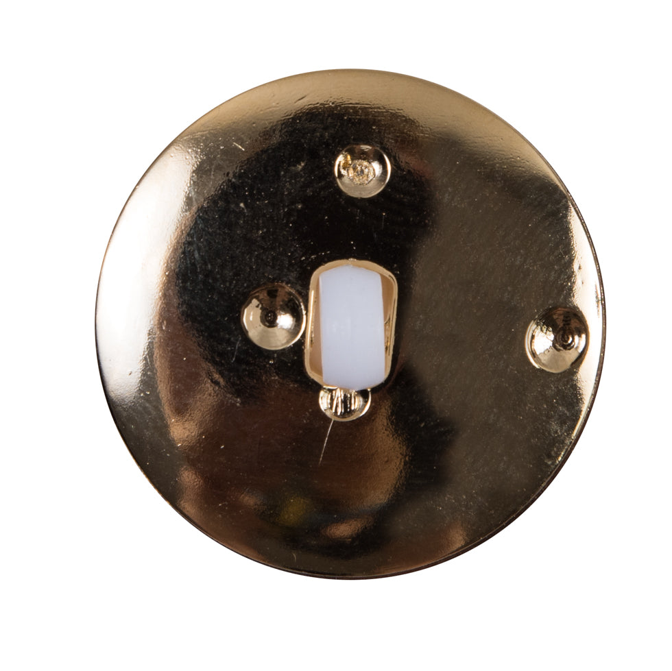 Italian White and Gold Plastic Shank-Back Button - 44L/28mm Detail