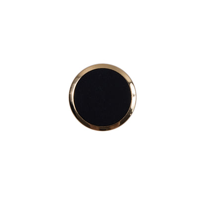 Italian Black and Gold Plastic Shank-Back Button - 20L/13mm