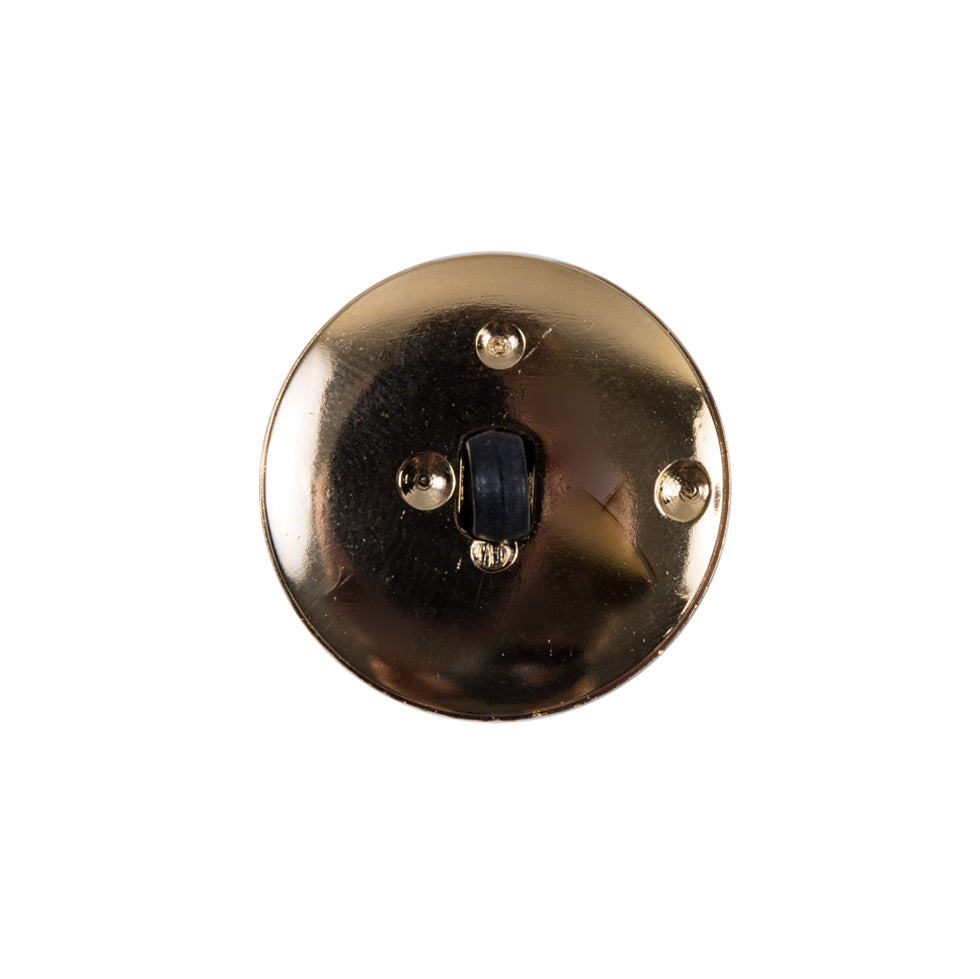Italian Black and Gold Plastic Shank-Back Button - 30L/19mm Detail