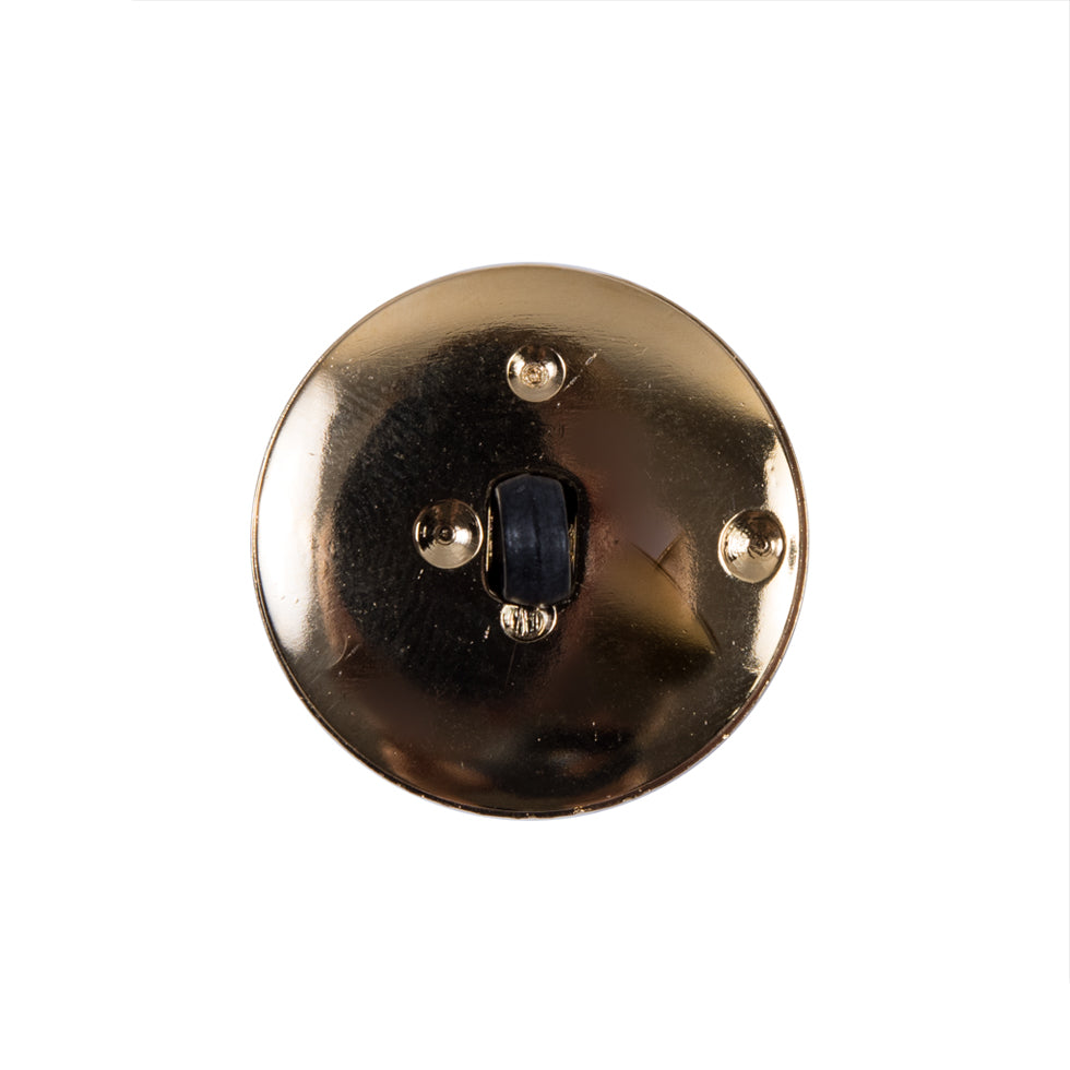 Italian Black and Gold Plastic Shank-Back Button - 36L/23mm - Detail
