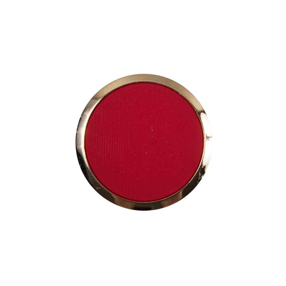 Italian Red/Gold Plastic Shank-Back Button -  30L/19mm