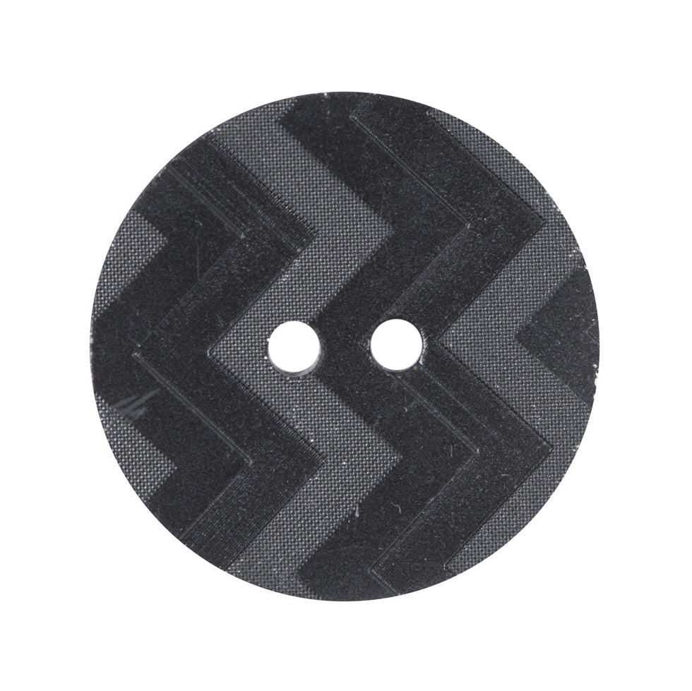 Italian Black and Gold Mirrored Button - 44L/28mm - Detail