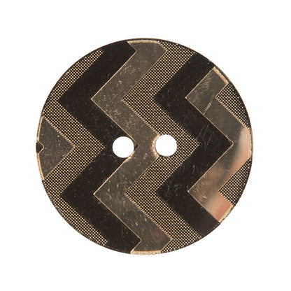 Italian Black and Gold Mirrored Button - 44L/28mm