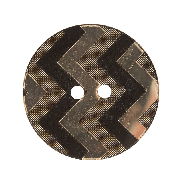 Italian Black and Gold Mirrored Button - 44L/28mm
