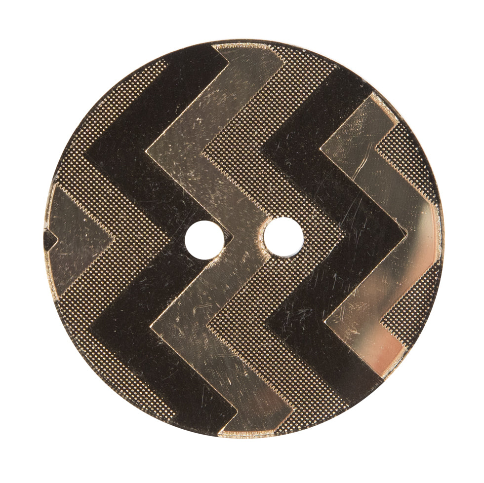 Italian Black and Gold Mirrored Button - 54L/34mm