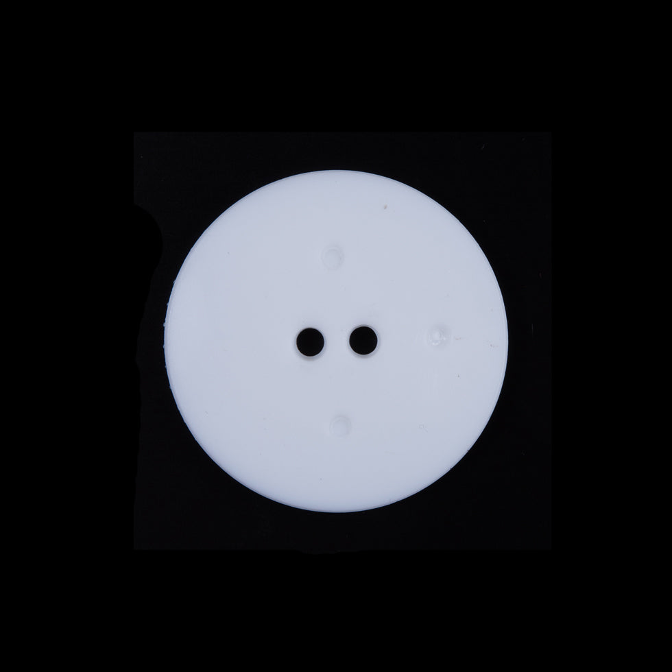 Italian White Textural Plastic Button - 36L/23mm - Detail
