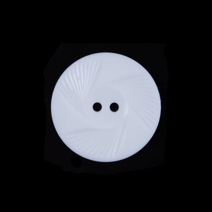 Italian White Textural Plastic Button - 36L/23mm