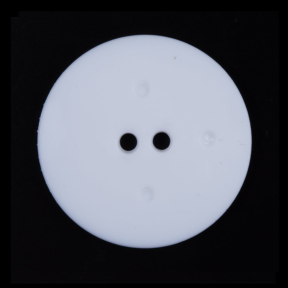 Italian White Textural Plastic Button - 44L/28mm - Detail