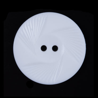 Italian White Textural Plastic Button - 44L/28mm