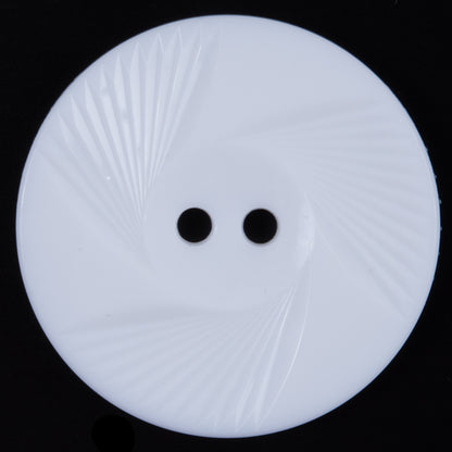 Italian White Textural Plastic Button - 64L/40.5mm