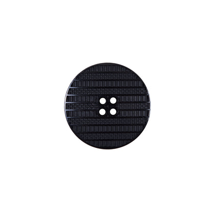 Italian Black Textural Plastic Button - 24L/15mm